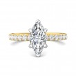 FlyerFit® 18K Yellow Gold Shank And White Gold Top Micropave Engagement Ring