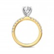 FlyerFit® 18K Yellow Gold Shank And White Gold Top Micropave Engagement Ring