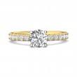 FlyerFit® 14K Yellow and 14K White Gold Micropave Engagement Ring