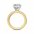 FlyerFit® 18K Yellow Gold Shank And White Gold Top Micropave Engagement Ring