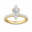 FlyerFit® 18K Yellow Gold Micropave Engagement Ring