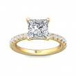 FlyerFit® 18K Yellow Gold Micropave Engagement Ring