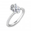 FlyerFit® 18K White Gold Micropave Engagement Ring
