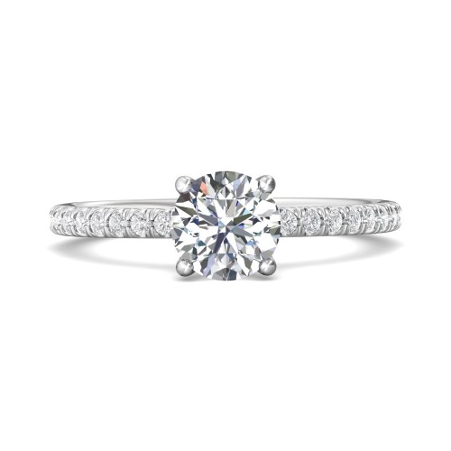 FlyerFit&reg; Platinum Micropave Engagement Ring