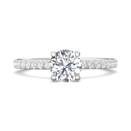 FlyerFit&reg; Platinum Micropave Engagement Ring