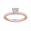 FlyerFit® 14K Pink Gold Micropave Engagement Ring