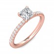 FlyerFit® 14K Pink Gold Micropave Engagement Ring