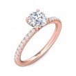 FlyerFit® 18K Pink Gold Micropave Engagement Ring