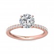 FlyerFit® 14K Pink Gold Micropave Engagement Ring