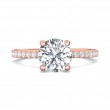 FlyerFit® 14K Pink Gold Micropave Engagement Ring