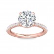 FlyerFit® 14K Pink Gold Micropave Engagement Ring