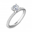 FlyerFit® 18K White Gold Micropave Engagement Ring