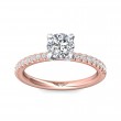 FlyerFit® 18K Pink Gold Shank And White Gold Top Micropave Engagement Ring
