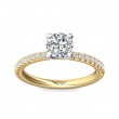 FlyerFit® 18K Yellow Gold Shank And White Gold Top Micropave Engagement Ring