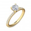 FlyerFit® 14K Yellow Gold Micropave Engagement Ring