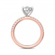 FlyerFit® 18K Pink Gold Shank And White Gold Top Micropave Engagement Ring