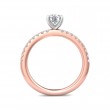 FlyerFit® 18K Pink Gold Shank And White Gold Top Micropave Engagement Ring
