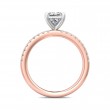FlyerFit® 18K Pink Gold Shank And White Gold Top Micropave Engagement Ring