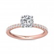 FlyerFit® 18K Pink Gold Shank And White Gold Top Micropave Engagement Ring