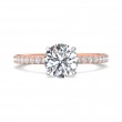 FlyerFit® 18K Pink Gold Shank And White Gold Top Micropave Engagement Ring