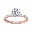 FlyerFit® 18K Pink Gold Shank And White Gold Top Micropave Engagement Ring