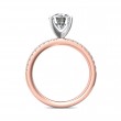 FlyerFit® 18K Pink Gold Shank And White Gold Top Micropave Engagement Ring