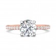FlyerFit® 18K Pink Gold Shank And White Gold Top Micropave Engagement Ring