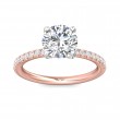 FlyerFit® 18K Pink Gold Shank And White Gold Top Micropave Engagement Ring