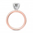 FlyerFit® 18K Pink Gold Shank And White Gold Top Micropave Engagement Ring