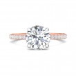 FlyerFit® 14K Pink Gold Shank And White Gold Top Micropave Engagement Ring