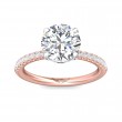 FlyerFit® 14K Pink Gold Shank And White Gold Top Micropave Engagement Ring