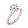 FlyerFit® 14K Pink Gold Shank And White Gold Top Micropave Engagement Ring