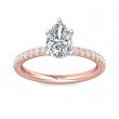 FlyerFit® 18K Pink Gold Shank And White Gold Top Micropave Engagement Ring