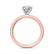 FlyerFit® 18K Pink Gold Shank And White Gold Top Micropave Engagement Ring