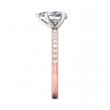 FlyerFit® 18K Pink Gold Shank And White Gold Top Micropave Engagement Ring