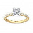 FlyerFit® 14K Yellow and 14K White Gold Micropave Engagement Ring