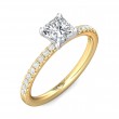 FlyerFit® 14K Yellow and 14K White Gold Micropave Engagement Ring