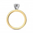 FlyerFit® 18K Yellow Gold Shank And White Gold Top Micropave Engagement Ring