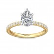 FlyerFit® 18K Yellow Gold Shank And White Gold Top Micropave Engagement Ring