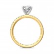 FlyerFit® 18K Yellow Gold Shank And White Gold Top Micropave Engagement Ring