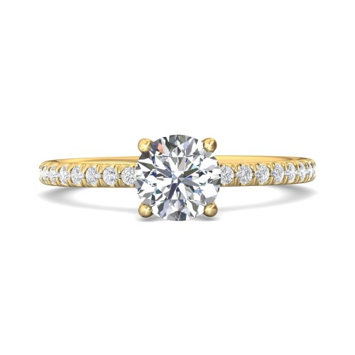FlyerFit&reg; 14K Yellow Gold Micropave Engagement Ring