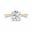 FlyerFit® 18K Yellow Gold Micropave Engagement Ring