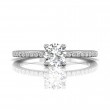 FlyerFit® 14K White Gold Micropave Engagement Ring