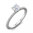 FlyerFit® 14K White Gold Micropave Engagement Ring