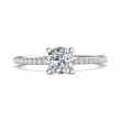 FlyerFit® 18K White Gold Micropave Engagement Ring