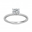 FlyerFit® 18K White Gold Micropave Engagement Ring
