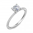 FlyerFit® 18K White Gold Micropave Engagement Ring