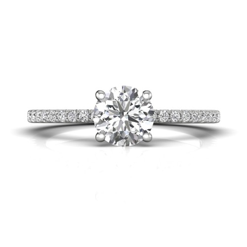 FlyerFit&reg; Platinum Micropave Engagement Ring