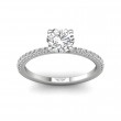 FlyerFit® 18K White Gold Micropave Engagement Ring