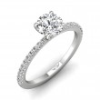FlyerFit® 18K White Gold Micropave Engagement Ring